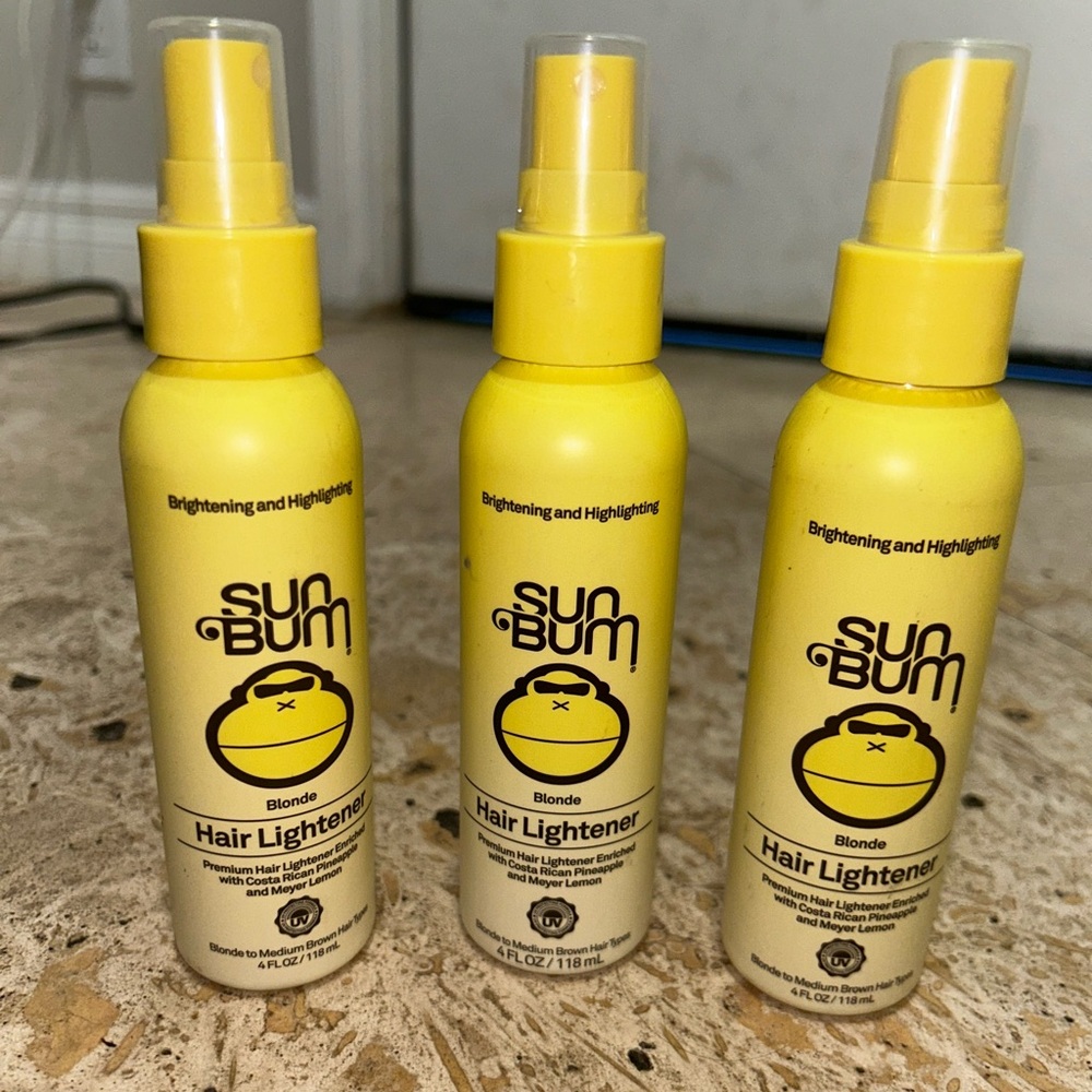 3 bottles Sun Bum Blonde Hair Lightener 4 oz highlighter spray in medium brown